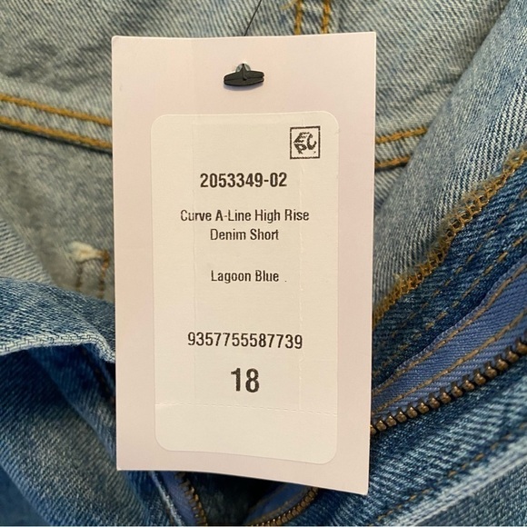 COTTON:ON Womens Curve A-Line High Rise Denim Short Lagoon Blue Size 18 NWT - Picture 7 of 10
